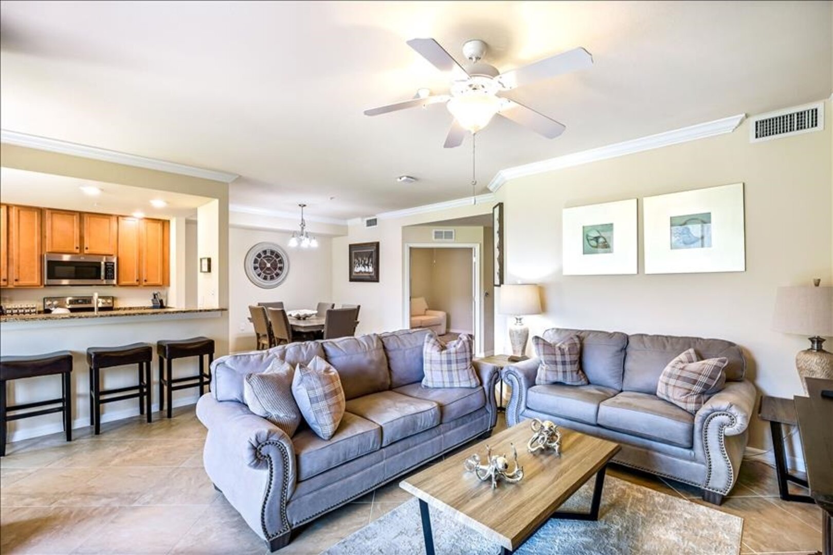 Comfortable Coastal Furnishings Throughout